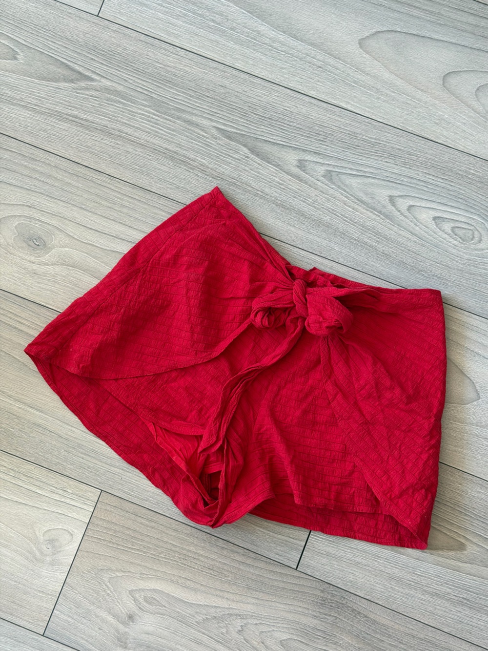 The Fifth Label Red Tie-Front Crop Top